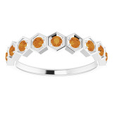 14K White Citrine Stackable Ring - 71876680P photo 3