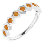 14K White Citrine Stackable Ring - 71876680P photo