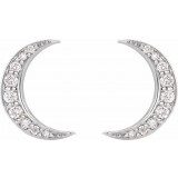 14K White 1/10 CTW Diamond Crescent Moon Earrings - 86941600P photo 2