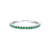 Gabriel & Co. 14k White Gold Emerald Stackable Diamond Ring photo