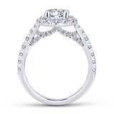 Gabriel & Co. 14k White Gold Entwined Halo Engagement Ring - ER12657R4W44JJ photo 2