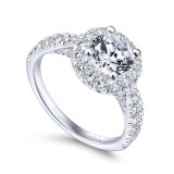 Gabriel & Co. 14k White Gold Entwined Halo Engagement Ring - ER12657R4W44JJ photo 3