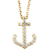 14K Yellow .08 CTW Diamond Anchor 16 Necklace - 66413100002P photo