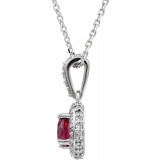 14K White Ruby & 1/5 CTW Diamond 18 Necklace - 6860170001P photo 2