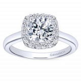Gabriel & Co. 14k White Gold Contemporary Halo Engagement Ring - ER6873W44JJ photo