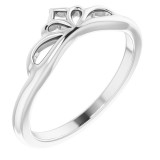 14K White Stackable Crown Ring - 52047101P photo