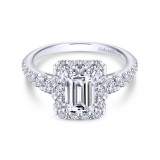 Gabriel & Co. 14k White Gold Contemporary Halo Engagement Ring - ER13885E4W44JJ photo
