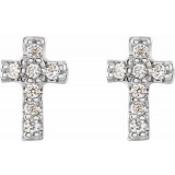 14K White .06 CTW Diamond Cross Earrings - R17013609P photo 2