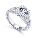 Gabriel & Co. 14k White Gold Entwined Halo Engagement Ring - ER12610R4W44JJ photo 3