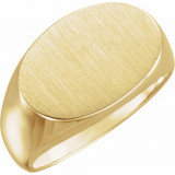 10K Yellow 18x12 mm Oval Signet Ring - 91218568P photo