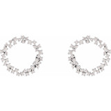 14K White 3/4 CTW Diamond Circle Earrings - 65357960000P photo 2