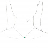 14K White Emerald & White Sapphire Evil Eye 18 Necklace - 86832684P photo 2