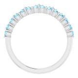 14K White Aquamarine Crown Ring - 71972600P photo 2