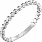 14K White 2 mm Stackable Bead Ring - 516081001P photo
