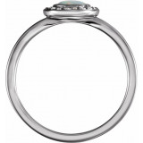 14K White Opal & .07 CTW Diamond Halo-Style Ring - 71821600P photo 2