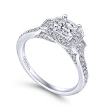 Gabriel & Co. 14k White Gold Victorian Halo Engagement Ring - ER10510S0W44JJ photo 3