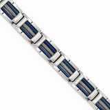 Chisel Stainless Steel Polished W/Blue IP Cable Bracelet photo