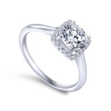 Gabriel & Co. 14k White Gold Contemporary Halo Engagement Ring - ER7818W44JJ photo 3