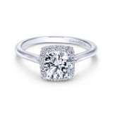 Gabriel & Co. 14k White Gold Contemporary Halo Engagement Ring - ER7818W44JJ photo