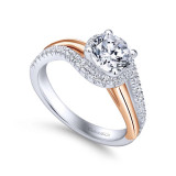 Gabriel & Co. 14k Two Tone Gold Contemporary Bypass Engagement Ring - ER10308T44JJ photo 3