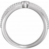 14K White 1/8 CTW Diamond Bezel-Set Beaded Ring - 123108600P photo 2