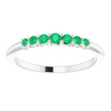 14K White Emerald Stackable Ring - 72022607P photo 3
