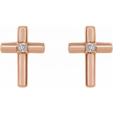 14K Rose .01 CTW Diamond Cross Earrings - R17024602P photo 2