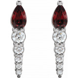 14K White Mozambique Garnet & 1/4 CTW Diamond Earrings - 870256015P photo 2