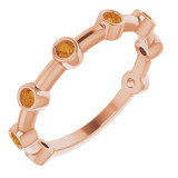 14K Rose Citrine Bezel-Set Bar Ring - 72005652P photo