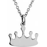 14K White Tiny Poshu00ae Crown 16-18 Necklace - 857911002P photo 2