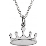 14K White Tiny Poshu00ae Crown 16-18 Necklace - 857911002P photo