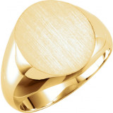 10K Yellow 16x14 mm Oval Signet Ring - 9320113050P photo 3