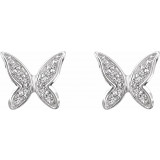 14K White .07 CTW Diamond Butterfly Earrings - 65268660001P photo 2