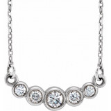 14K White Graduated Bezel-Set 1/5 CTW Diamond 16-18 Necklace - 865786005P photo