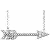 14K White 1/10 CTW Diamond Arrow 18 Necklace - 65183060001P photo