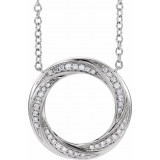 14K White 1/5 CTW Diamond Circle 16-18 Necklace - 653535600P photo