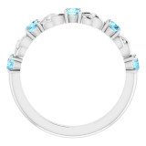 14K White Aquamarine Stackable Link Ring - 72047608P photo 2