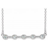 14K White 1/6 CTW Diamond Bezel-Set Bar 16 Necklace - 868406015P photo
