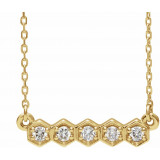 14K Yellow 1/5 CTW Diamond Bar 16-18 Necklace - 86609606P photo