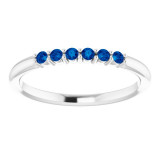 14K White Blue Sapphire Stackable Ring - 123288632P photo 3