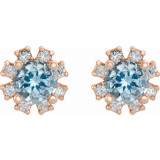 14K Rose Aquamarine & 1/2 CTW Diamond Earrings - 20000286202P photo 2