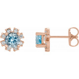 14K Rose Aquamarine & 1/2 CTW Diamond Earrings - 20000286202P photo