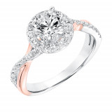 Goldman 14k Two Tone Gold 0.32ct Diamond Semi Mount Engagement Ring photo