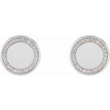 14K White 1/4 CTW Diamond Engravable Earrings - 86775600P photo 2