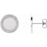 14K White 1/4 CTW Diamond Engravable Earrings - 86775600P photo