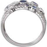 14K White Blue Sapphire & 3/8 CTW Diamond Ring - 653533600P photo 2
