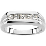 Platinum 3/4 CTW Diamond Men's Five-Stone Ring - 66409115059P photo 3