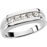 Platinum 3/4 CTW Diamond Men's Five-Stone Ring - 66409115059P photo