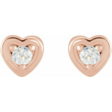 14K Rose .03 CTW Diamond Youth Heart Earrings - 65358260002P photo 2