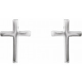 14K White 10 mm Cross Earrings - R17014610P photo 2